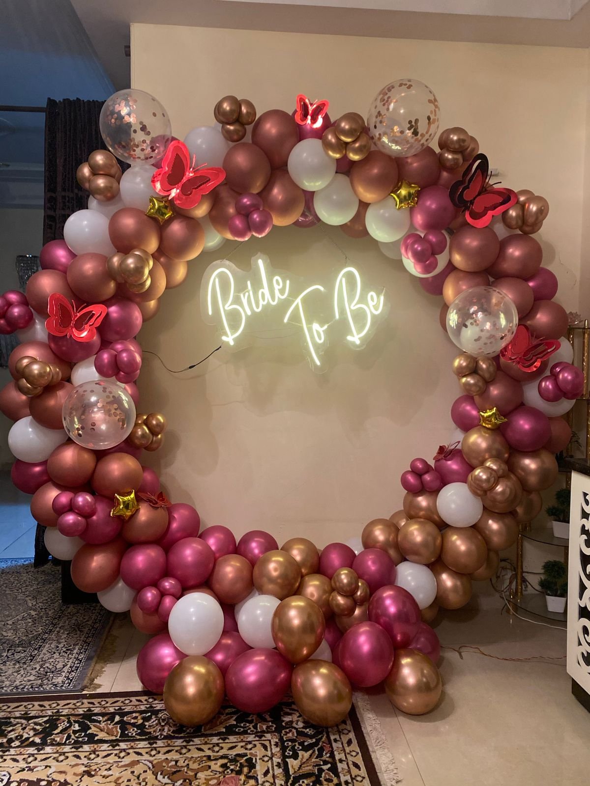 Glam Bride-to-Be Rose Gold Glam Balloon Backdrop (Design #13) - Wedding & Pre-Wedding in Gurugram