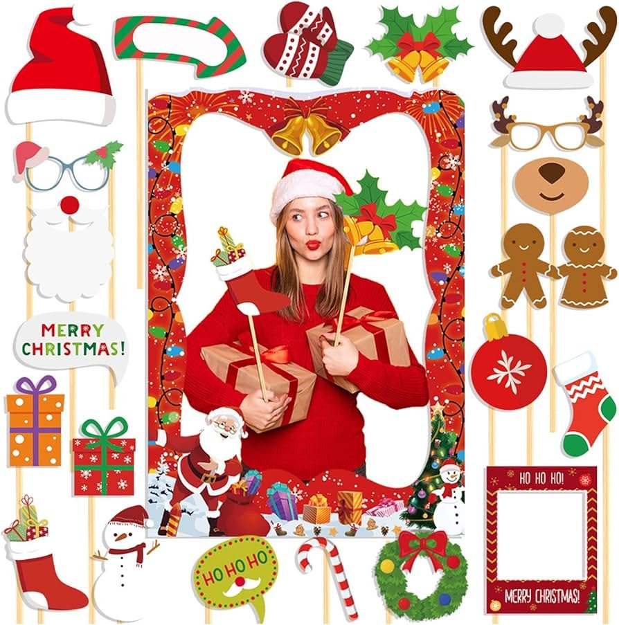 Joyous Christmas & New Year Festive Red & White Theme Balloon Arch (Design #07) - Festivals in Gurugram