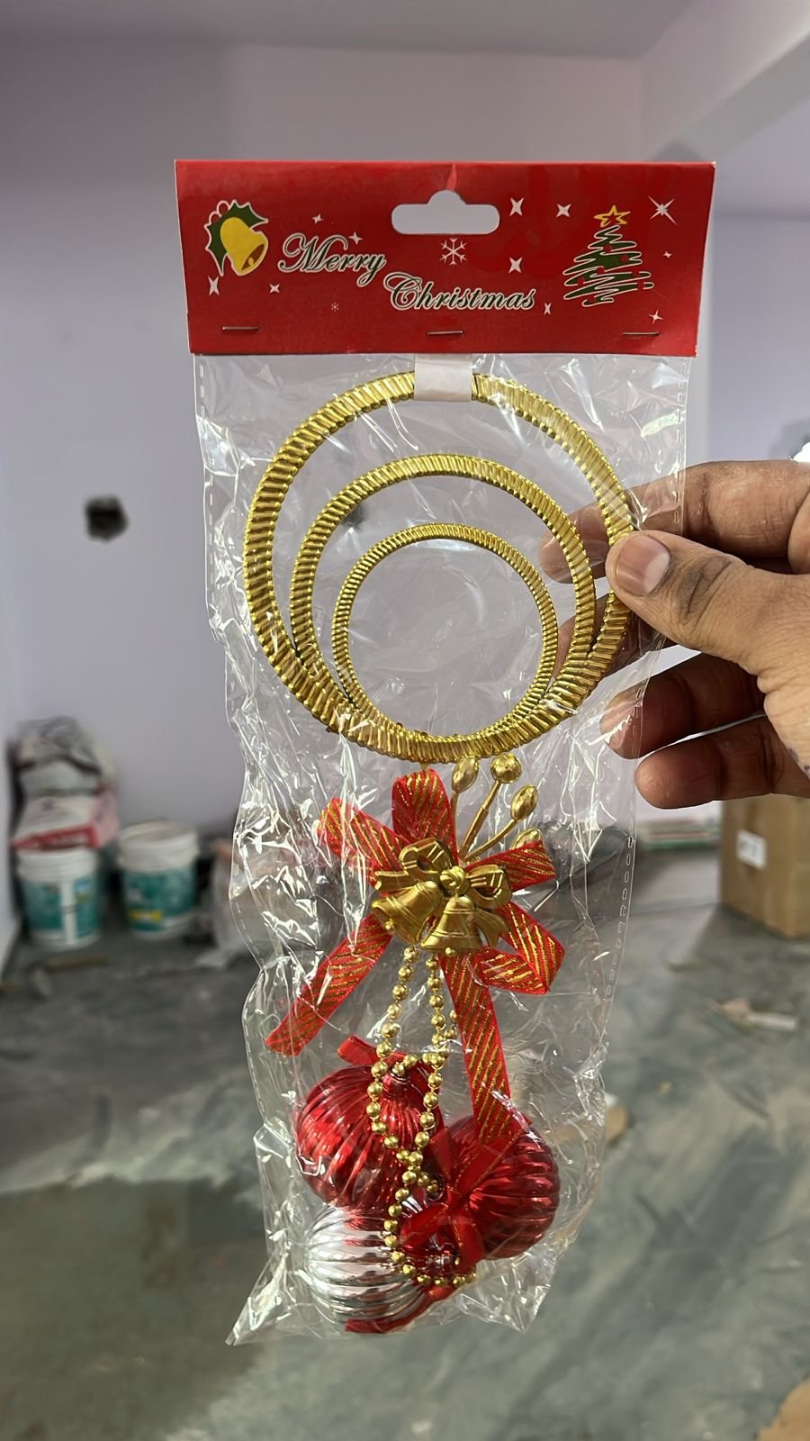Joyous Christmas & New Year Festive Red & White Theme Balloon Arch (Design #10) - Festivals in Gurugram