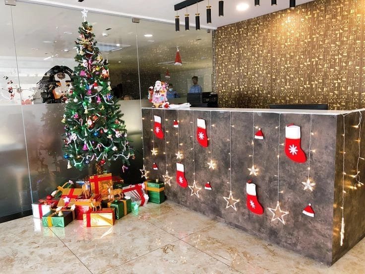 Joyous Christmas & New Year Winter Wonderland Stage Backdrop (Design #27) - Festivals in Gurugram