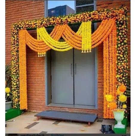 Festive Diwali & Deepavali Celebration Traditional Gold & Orange Balloon & Marigold Setup (Design #04) - Festivals in Gurugram