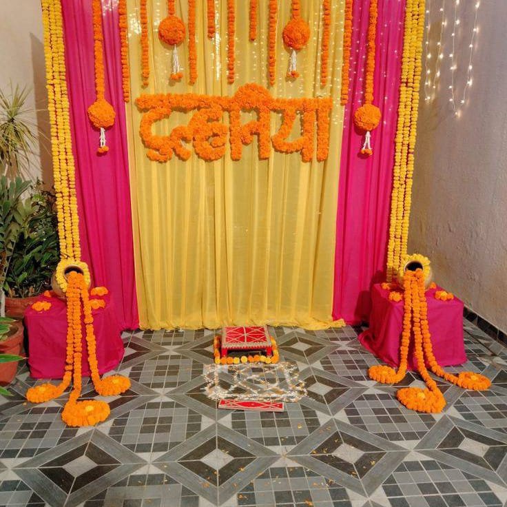 Vibrant Haldi & Mehendi Ethnic Indian Canopy Backdrop (Design #28) - Wedding & Pre-Wedding in Gurugram