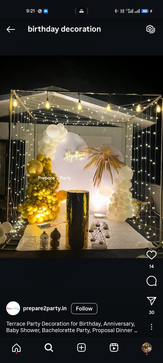 Romantic Anniversary Champagne Gold Candlelight Setup (Design #07) - Love & Romantic in Gurugram