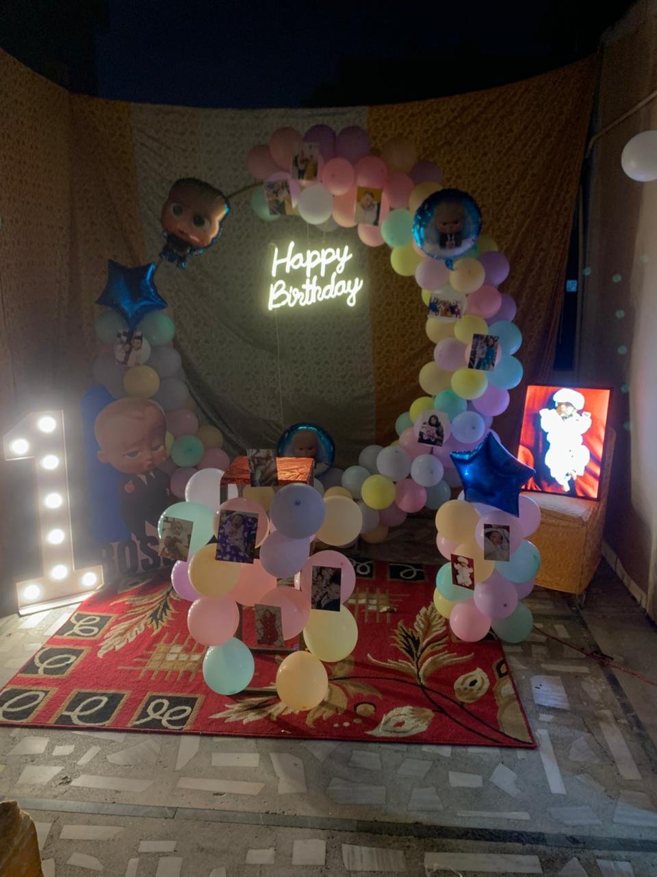 Royal Birthday Rose Gold Balloon Ring / Hoop (Design #02) - Birthday Decorations in Gurugram