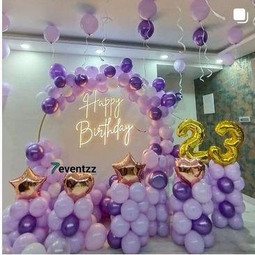 Royal Birthday Pastel Elegance Balloon Ring / Hoop (Design #10) - Birthday Decorations in Gurugram