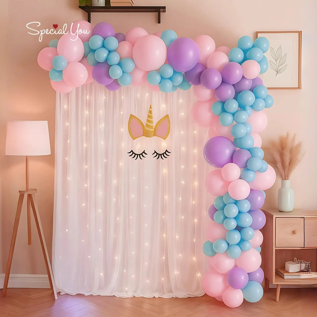 Kids Fun Birthday Princess Castle Balloon Arch (Design #10) - Birthday Decorations in Gurugram