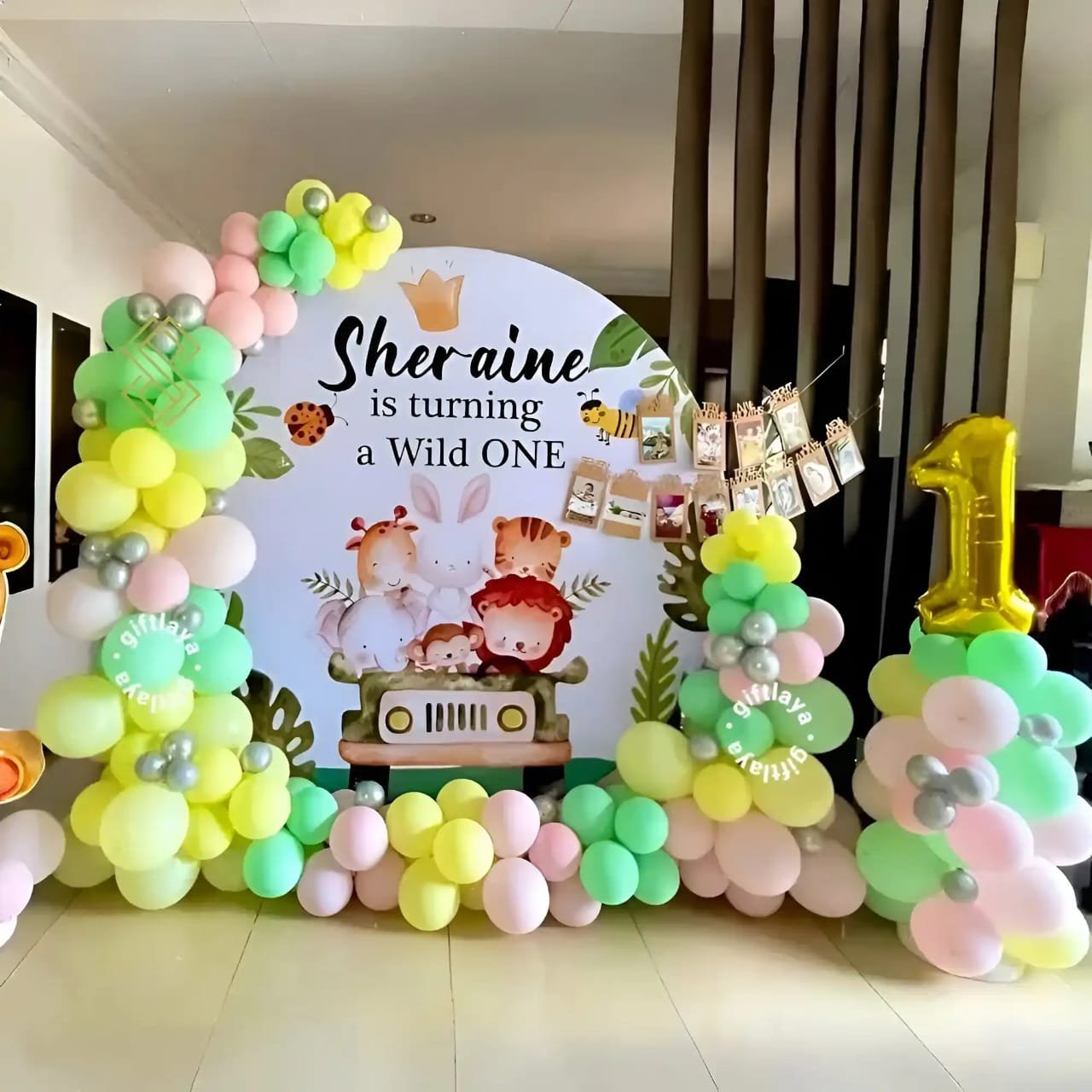 Kids Fun Birthday Cartoon Theme Balloon Wall (Design #36) - Birthday Decorations in Gurugram