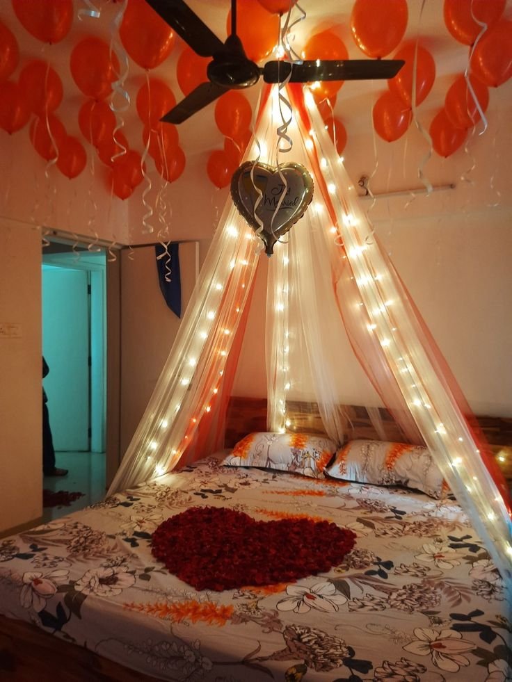 Intimate Romantic Room Luxury Romance Bed Decoration (Design #19) - Love & Romantic in Gurugram