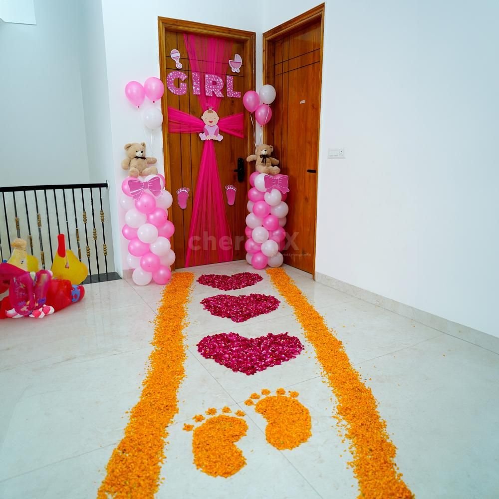 Welcome Baby Joy Pastel Pink Cradle Decoration (Design #02) - Baby & Family in Gurugram