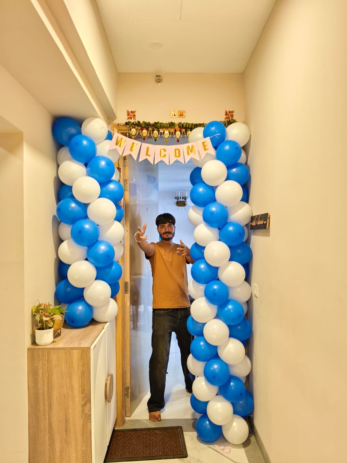 Welcome Baby Joy Pastel Blue Balloon Arch (Design #45) - Baby & Family in Gurugram