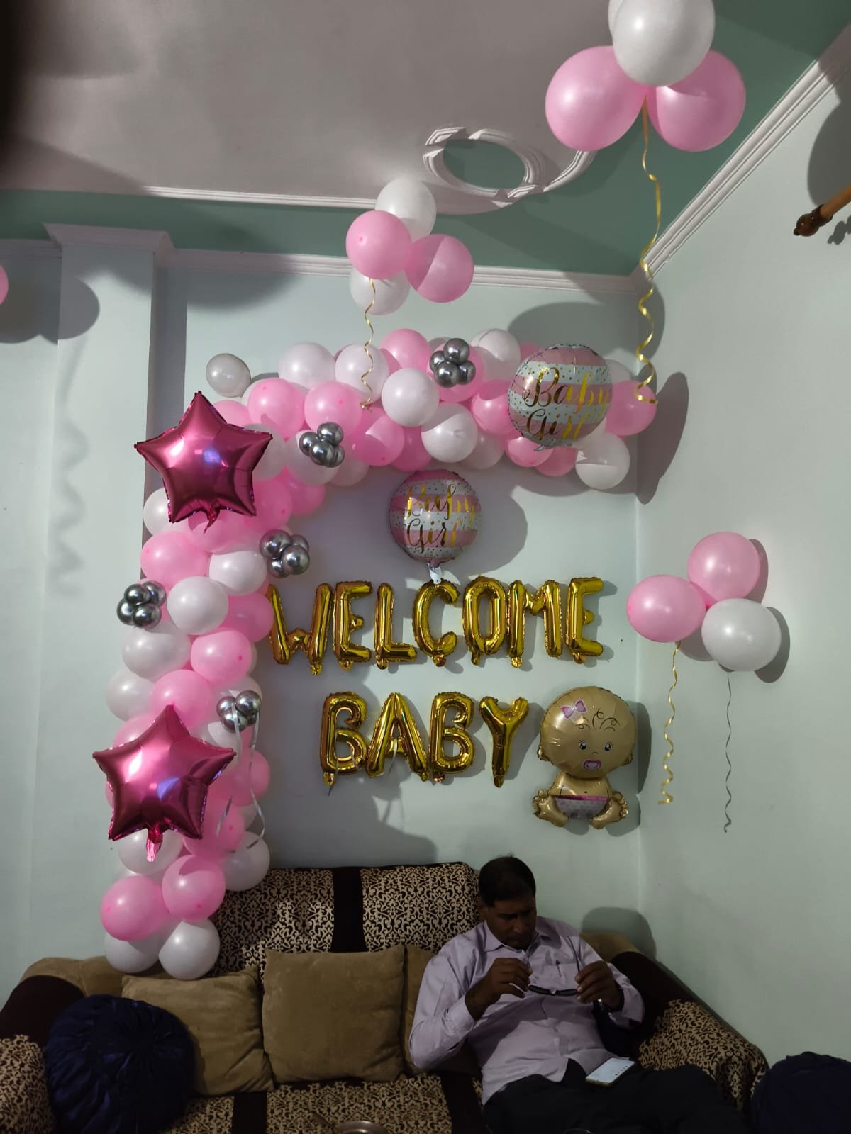 Welcome Baby Joy Pastel Pink Cradle Decoration (Design #54) - Baby & Family in Gurugram