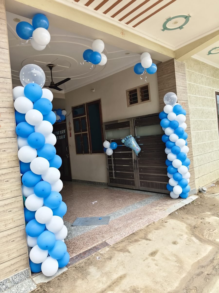 Welcome Baby Joy Pastel Blue Balloon Arch (Design #61) - Baby & Family in Gurugram
