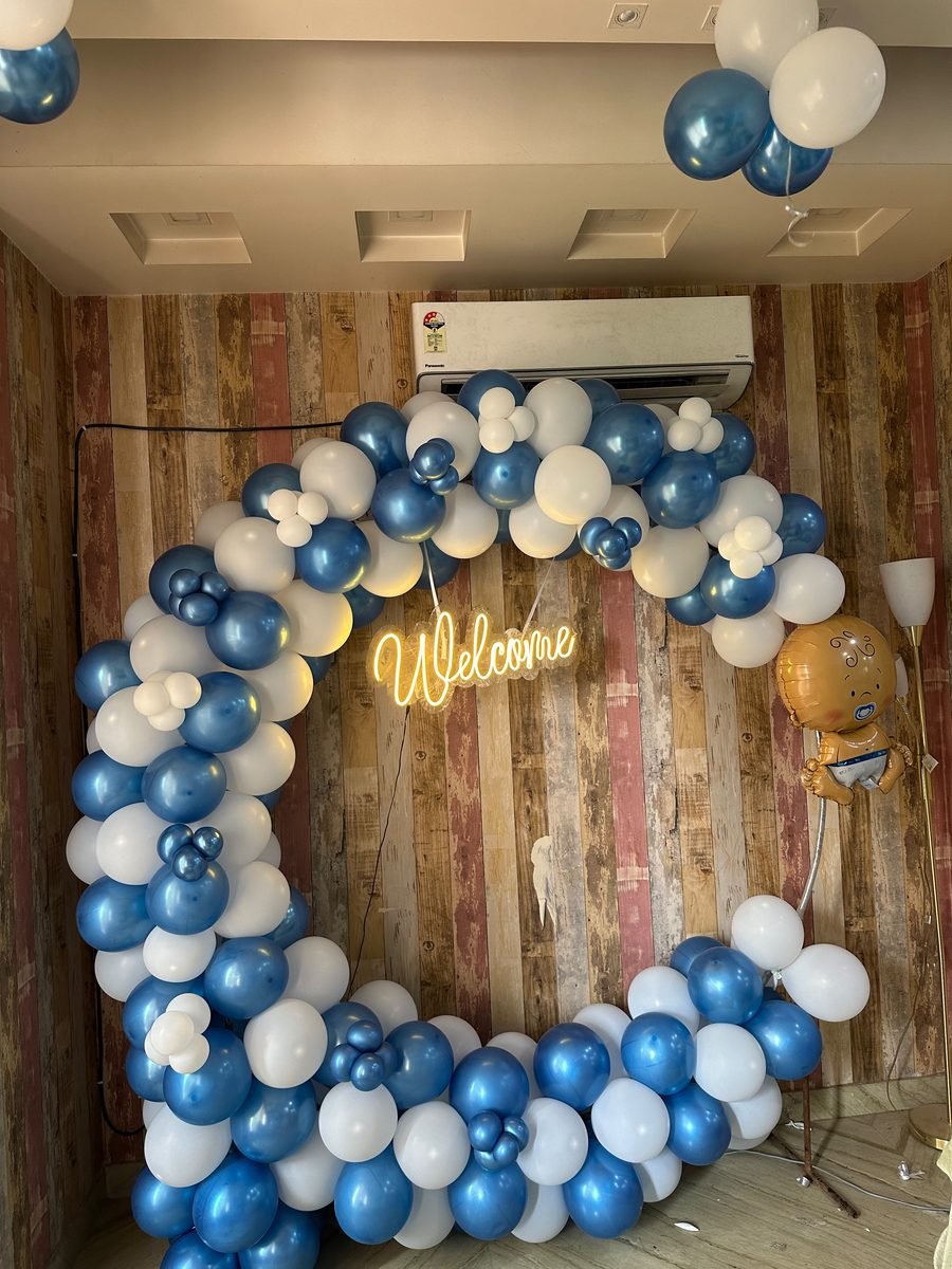 Welcome Baby Joy Gender Neutral Yellow/Green Balloon Ring / Hoop (Design #63) - Baby & Family in Gurugram